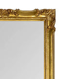 MO.WA Miroir Mural avec Cadre Classique Style Baroque Français Fini à la Main avec Feuille d'or. Mesure extérieure Cm.62x142 Fabriqué en Italie