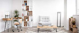 Miliboo Fauteuil scandinave en Tissu Naturel et chêne Yumi