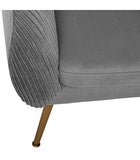 Atmosphera - Fauteuil en Velours Gris plissé H 78 cm Solaro