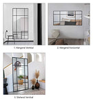 Direkte Import Miroir sur Pied en métal Noir - Miroir Long rectangulaire [180 x 90 x 3cm] | Design Danois | Miroir de Chambre sur Pied | Vertical et Horizontal