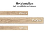 HEXIM Lot de 16 panneaux à lamelles en bois MDF - 2 m - Design haut de gamme - Revêtement mural - Chêne Sanremo - Isolation phonique - Pour aménagement intérieur