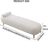 CJGKDJS Banc Ottoman Luxueux, Banc de Bout de Lit en Velours Siège de Banc Rembourré Confortable, Banc de Chambre À Coucher Moderne Banc D'Entrée,Blanc,110X50X42Cm, 110x50x42cm(43x20x17inch)