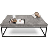 Petra, Table d'appoint ou Table Basse : Le béton et l'acier, sans Le béton - Designer : INÊS MARTINHO - 120 x 75 x 35 cm - Aspect béton Mat, Lisse au Toucher, piétement métal Noir