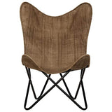 Festnight Chaise Papillon Fauteuil Papillon en Toile pour Salon Taupe