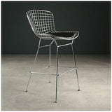 Tabouret de Bar, Tabouret de Bar Industriel Rustique 70cm, siège en Similicuir Fil + PU, Pieds en Acier en métal Blanc, idéal pour Le Salon, Le Balcon, la Maison