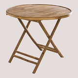 SKLUM Table de Jardin Pliable Ronde en Bambou (Ø90 cm) Lipe Bambou