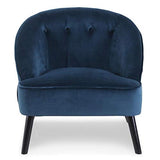 Paris Prix - Fauteuil Scandinave Velours flam 76cm Bleu