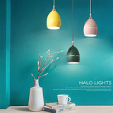 Xdmgg Lampe suspendue en métal Style nordique moderne Couleur Macaron Couleur tasse Lampes décoratives en métal Hauteur réglable 15 cm Pour salle à manger, bureau, café E27 x 3 (Châssis rond)