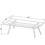 Marque Amazon - Movian Moiry - Table basse en verre trempé, 60 x 120 x 40 cm