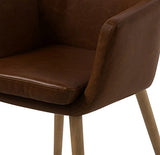 Morteens Chaise à accoudoirs Nicholas I - Imitation Cuir - Chocolat