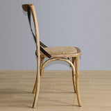 Bolero GG656 Lot de 2 chaises de salleà  manger en bois avec dossier et croix en métal Hauteur 880 mm