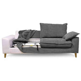 Oviala Canapé Tissu Vert Gris avec Une Housse supplémentaire Tissu Gris Clair