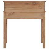 vidaXL Bois de Teck Massif Bureau Table d'Ordinateur Informatique Table d'Etude Table d'Ecriture Table de Travail Maison Salle d'Etude