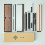 ZINUS 30 cm Mory Sommier plateforme en bois et en métal avec tête de lit en deux parties | Support à lattes en bois | Facile à monter | 180 x 200 cm | Marron
