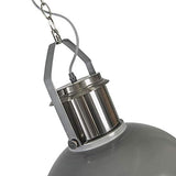 QAZQA Industriel Lampe à Suspension/Lustre/Luminaire/Lumiere/Éclairage industrielle gris - Industriel 37 Acier Gris,Acier Rond E27 Max. 1 x 40 Watt/intérieur/Salon/Cuisine