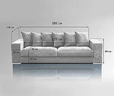 Amaris Elements | 'Monroe' canapé Moderne de 4 Places Velours, Style Maison de Campagne 2.65m