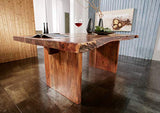 MASSIVMOEBEL24.DE Table à Manger 210x110cm - Bois Massif d'acacia laqué (Noisette) - Design Naturel - Freeform #103