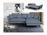 Canapé d'angle Convertible en Tissu Bleu Marine Lazare de PASCAL MORABITO - Angle Droit