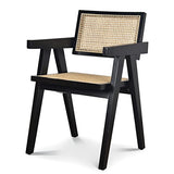 OPJET Chaise, Rotin, Noir, Midi