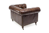 Rosa Splendiani Fauteuil Chestefield en Cuir Antique Vintage Style - Fauteuil Chester Cuir Marron Vintage