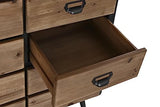 PEGANE Commode, Meuble de Rangement en Bois de Sapin et métal Coloris Noir - Longueur 114 x Profondeur 42 x Hauteur 96 cm
