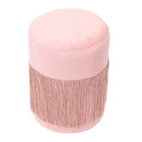 THE HOME DECO FACTORY Pouf Rose à Franges Velours