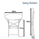 Lazy Susan Alessia Ensemble bistrot - Noir | Table Pliante avec chaises Assorties