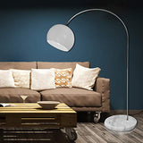 CCLIFE Lampe Lampadaire à arc salon courbée - Lampe arceau moderne en chrome - Lampadaire sur pied marbre- Couleurs au choix: Blanc/Orange, Couleur:Blanc
