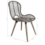 Tidyard 4 pcs Chaise de Jardin | Chaises de Salle à Manger | Chaises d'Extérieur en Rotin 48x64x85 cm Marron