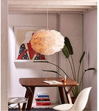 1yess Plume de la Lampe Nordique Chambre Natural Ended Moderne Simple Salle à Manger Chambre créative Plume de la Lampe (Couleur : Blanc, Taille : 60 x 60 cm) (Couleur : Blanc)