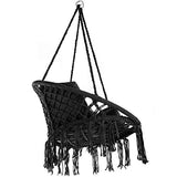 TecTake 800708 Fauteuil Suspendu Relax Design de Jardin en Coton, 1 Place, Intérieur et extérieur, Coussins Confortables Inclus - Couleur au Choix - (Noir | no. 403203)