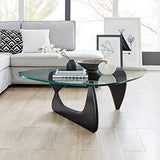 EVKA-Venux Table Basse Ronde 105 cm-75 cm-40 cm pour Salon, en Verre trempé, avec Pieds en Bois