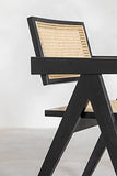 SKLUM Chaise en Bois avec Accoudoirs Lali Style Noir uni