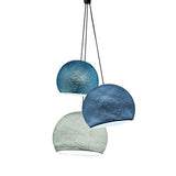 Suspension 3 Coupoles Bleu Canard-denim-azur