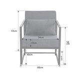Mingone Fauteuil de Salon Canapé Monoplace Rembourré Lounge Convertible Inclinable Chaise avec Accoudoirs et Dossier Lin Gris Foncé, 1