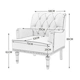 SEPNINE Fauteuil Classique en Cuir synthétique - pour Salon et Chambre - Charge maximale : 150 kg (Brun)
