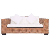 vidaXL Canapé à 2 Places de Jardin Résine Tressée Meuble de Patio Canapé Extérieur Mobilier de Jardin Terrasse Cour Salon Intérieur