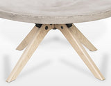 Meubletmoi Table Basse en béton et Bois décor chêne - mobilier Tendance Design loft - Style Moderne Contemporain