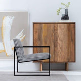 DENZZO - Fauteuil Noir 73cm Pied DE Poule