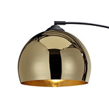 Lampadaire Arquer Arc Lampe De Sol Abat-jour Doré Pied Marbre Noir VN-L00012-EU