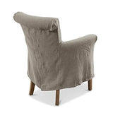 Loberon® Fauteuil Amherst - Bois de chêne, Coton - H/L/P env. 89/60/65 cm - Gris