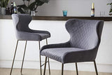 Chaise de bar moderne en tissu piqué losange, pieds effet laiton, cuisine, tabouret de bar, tissu velours