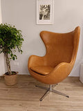 Volero', Fauteuil Egg Suspendu, Chaise Egg, modèle Afrodite Recouvert d'Eco-Cuir Marron.