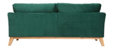 Canapé scandinave 3 Places Velours Vert émeraude Pieds Bois Oslo