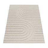 Paco Home Tapis Poils Longs Tapis De Salon Tapis Shaggy Aspect 3D Ethnique Boho Look Vintage Doux, Dimension:160x220 cm, Couleur:Crème 7