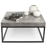 Petra, Table d'appoint ou Table Basse : Le béton et l'acier, sans Le béton - Designer : INÊS MARTINHO - 120 x 75 x 35 cm - Aspect béton Mat, Lisse au Toucher, piétement métal Noir