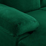 BHDesign Amanda - Canapé d'angle Moderne 5 Places - Tissu Velours - Coloris Vert