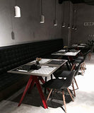 Mopoq 2 Pièces de béton industriel gris ciment suspendu E27 Vintage Retro Cuisine Salle à manger Chambre Lumière Pendentif ovale cylindrique en béton Suspension Hauteur ajustable Creative éclairage de