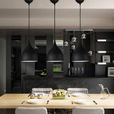 LED Moderne Simple Luminaire Suspension Vintage Rétro E27 Style Industriel en Métal DIY Installation pour éclairage Café Cuisine Salle à manger Salon (noir)