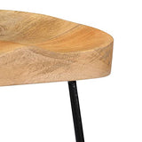 vidaXL 2X Bois de Manguier Massif Tabourets de Bar Chaise de Bar Chaise de Bistrot Chaise de Salle à Manger Chaise Haute Pub Cuisine Comptoir 45x40x78cm